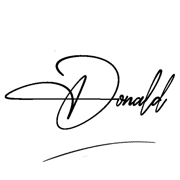 The best stylish Donald name signature simple easy in English