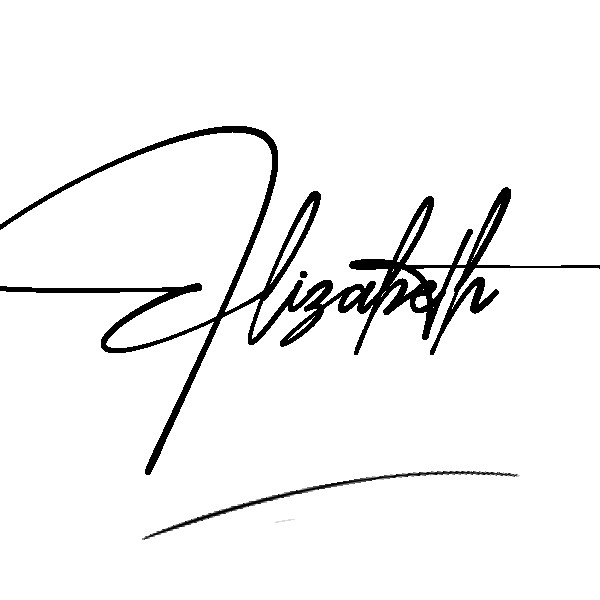 The best stylish Elizabeth name signature simple easy in English