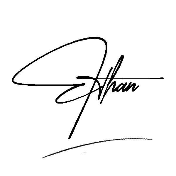 The best stylish Ethan name signature simple easy in English