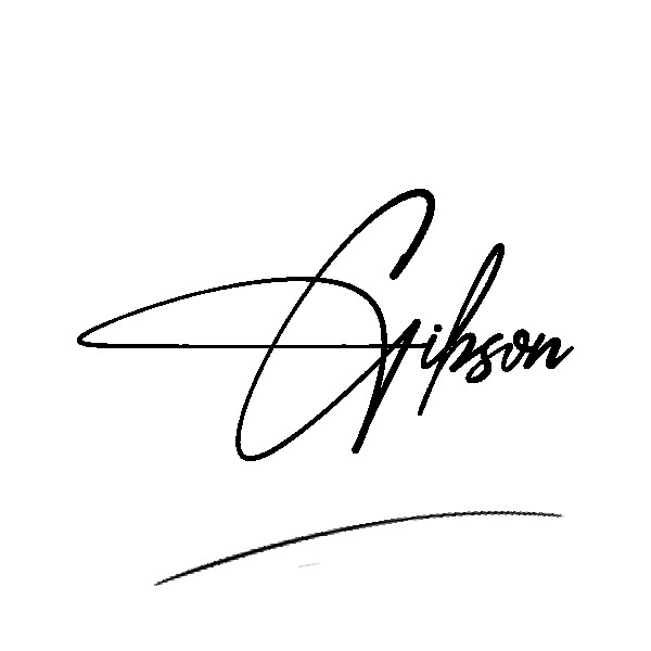 The best stylish Gibson name signature simple easy in English