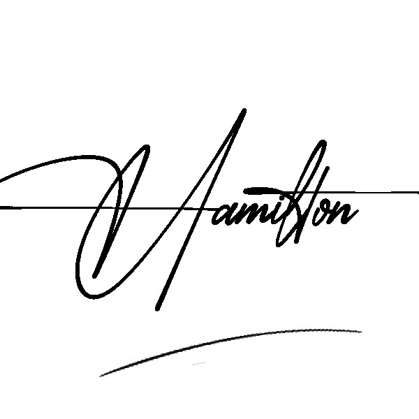 The best stylish Hamilton name signature simple easy in English