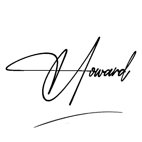 The best stylish Howard name signature simple easy in English