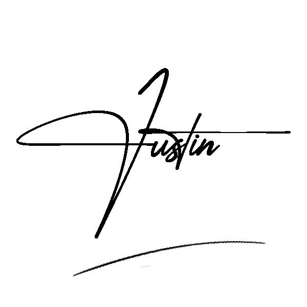 The best stylish Justin name signature simple easy in English