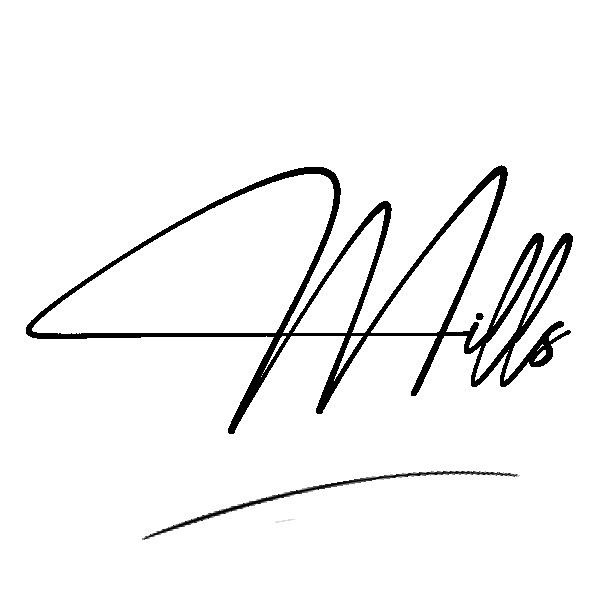 The best stylish Mills name signature simple easy in English