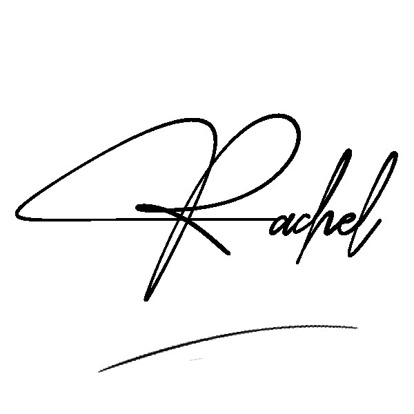 The best stylish Rachel name signature simple easy in English