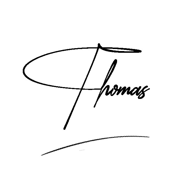 The best stylish Thomas name signature simple easy in English