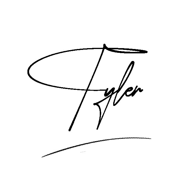 The best stylish Tyler name signature simple easy in English