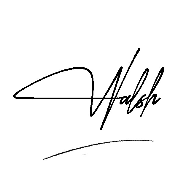 The best stylish Walsh name signature simple easy in English