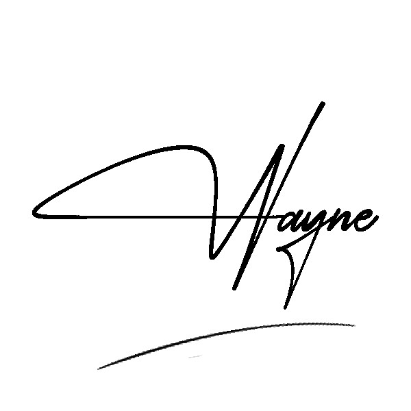 The best stylish Wayne name signature simple easy in English